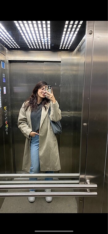 xl Beden kahverengi Renk ZARA BEJ KABAN