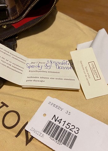 SATILDI!!!Orijinal Louis Vuitton Damier Speedy 35 Kadın Çanta - Görsel 8