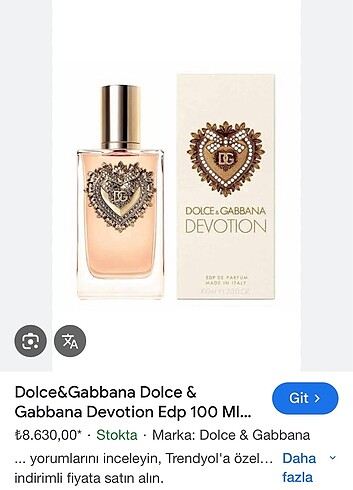Beden Orjinal DEVOTION Dolce Gabbana Kadın parfum 1.5 ml