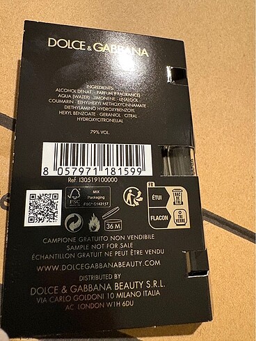 Beden Renk Orjinal The One Dolce Gabbana Erkek Parfum Intense 1.5 ml