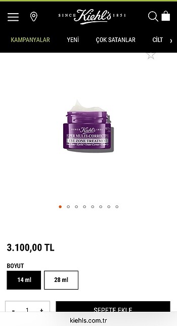 Beden Kiehls Göz Super Multi eye zone treatment 1.5 ml