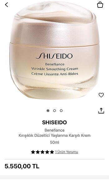 Beden Shiseido Kırışıklık kremi wrinkle smooting cream