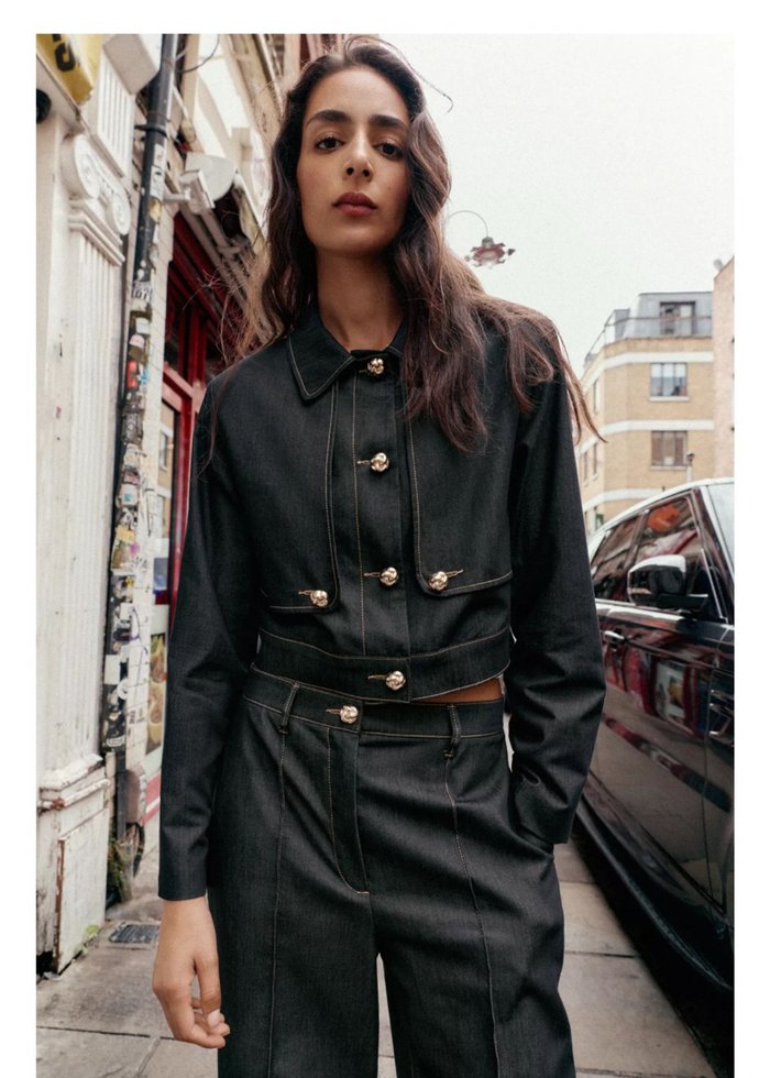 Siyah Denim Kemerli Kadın Takım - Görsel 2