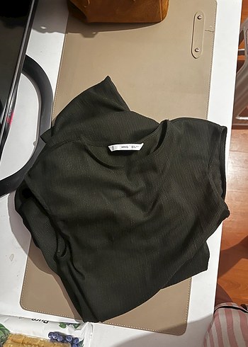 s Beden Kadın Haki Midi Elbise, Kolsuz, Minimalist