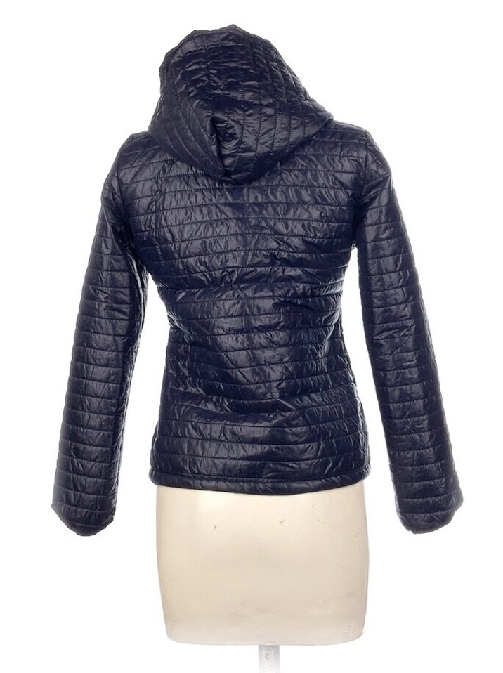 Koyu Mavi Kapüşonlu Kadın Mont - Görsel 3