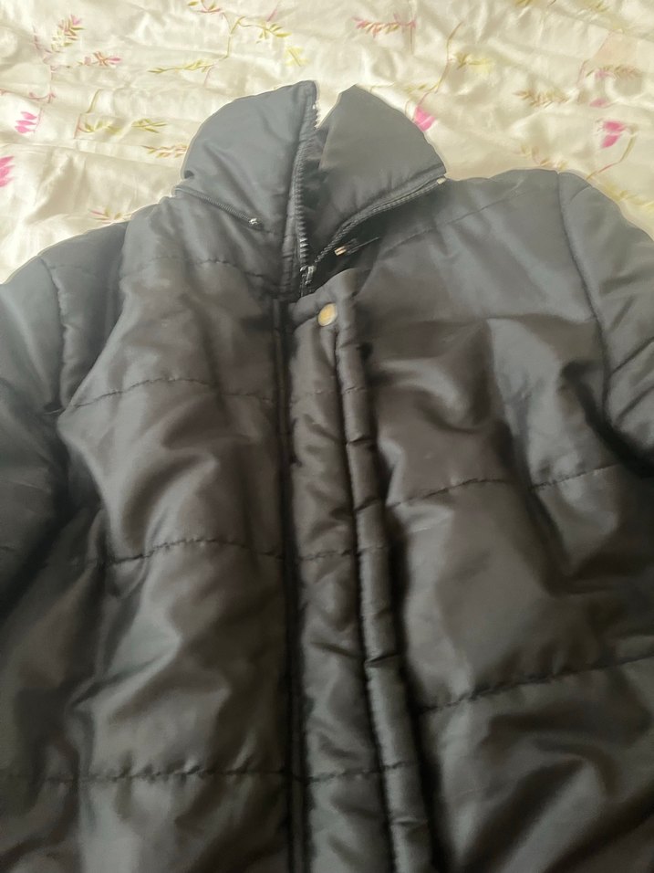 Siyah Uzun Kadın Kışlık Mont - Görsel 2