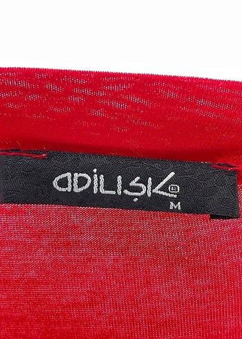 Kırmızı V Yaka Midi Kadın Elbise - Görsel 4