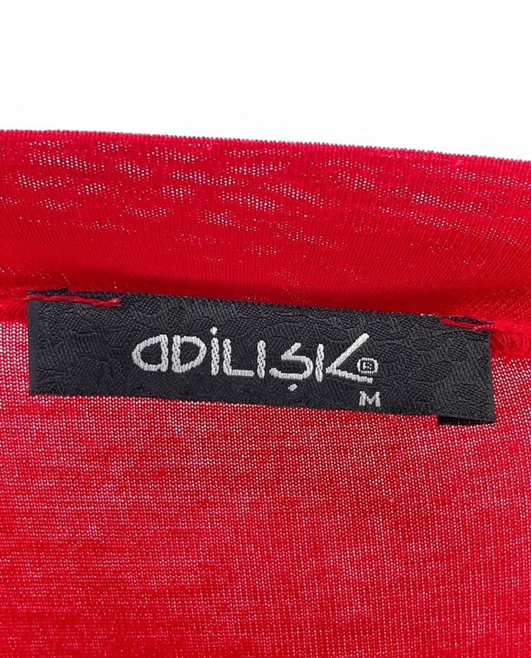 Kırmızı V Yaka Midi Kadın Elbise - Görsel 4