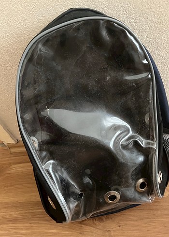 Şeffaf Önlü Gri Kedi Taşıma Çantası - Görsel 4