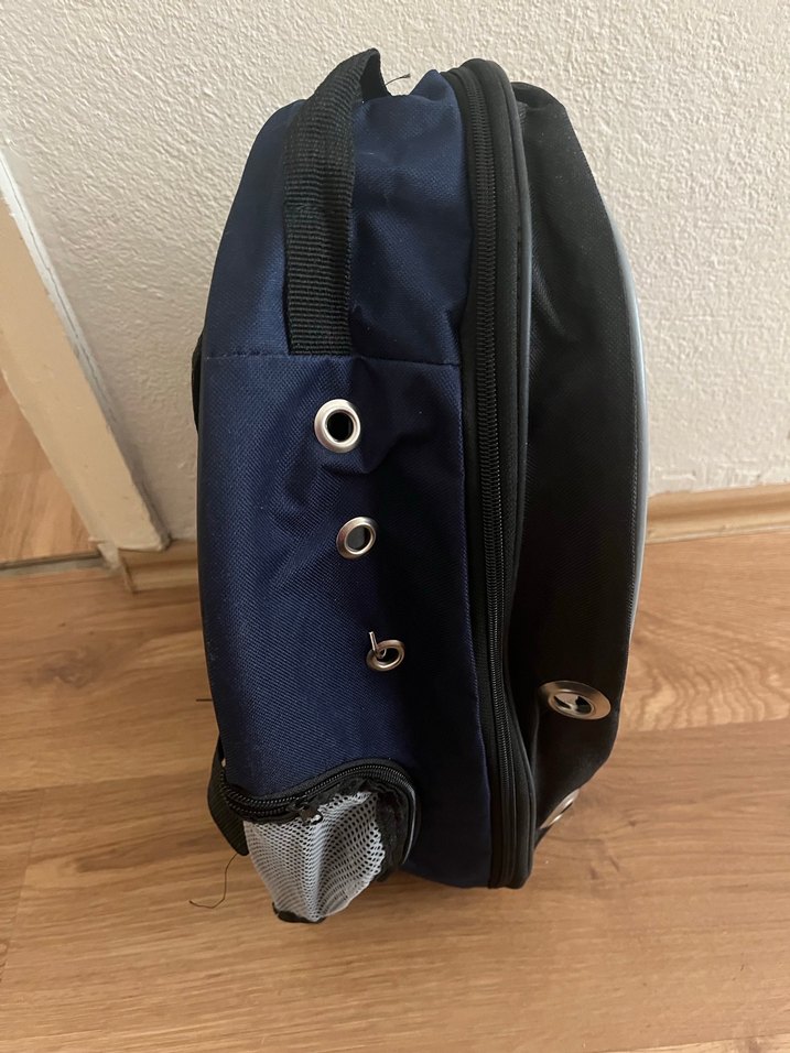 Şeffaf Önlü Gri Kedi Taşıma Çantası - Görsel 3