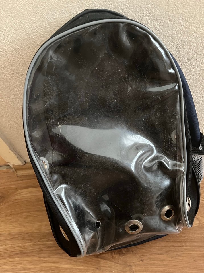 Şeffaf Önlü Gri Kedi Taşıma Çantası - Görsel 4