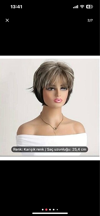 Diğer Açık Kahve Kısa Peruk