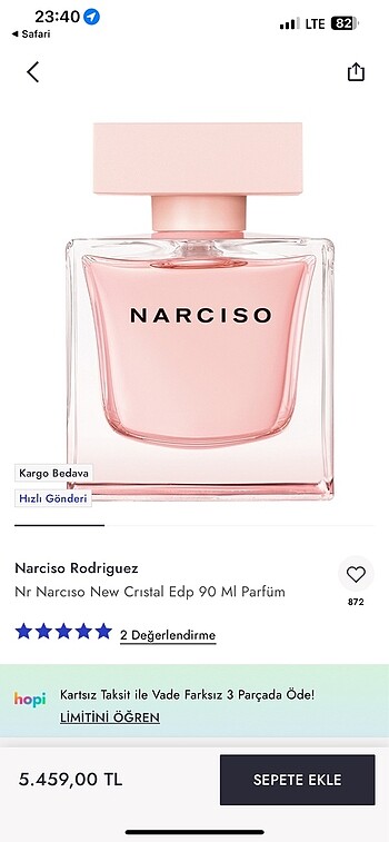Beden Narciso Cristal 90ml edp