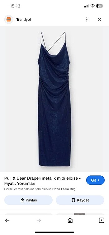 Pull and Bear simli elbise