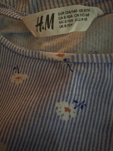 8 Yaş Beden H&M papatya desen üst (8-9 yaş)