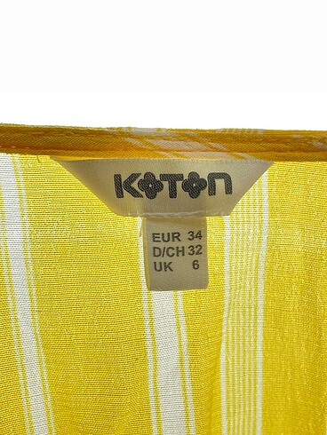 34 Beden sarı Renk Koton Günlük Elbise %70 İndirimli.