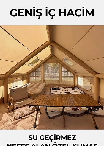 şişme çadır 12 kişilik su geçirmez sobalı - Görsel 4