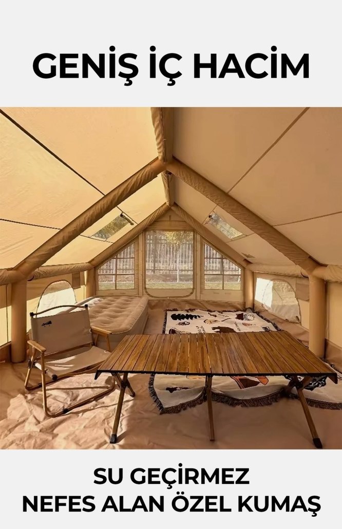 şişme çadır 12 kişilik su geçirmez sobalı - Görsel 4