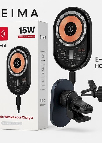 15W Kablosuz Araç Şarj Cihazı Siyah