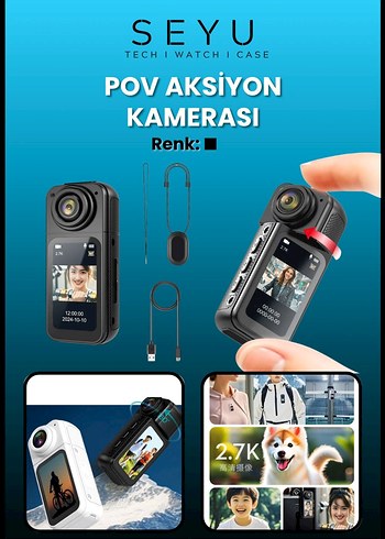 Diger Seyu Siyah POV Aksiyon Kamerası