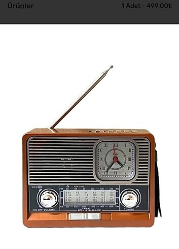 Nostaljik saatli radyo speaker şarjlı ürün 