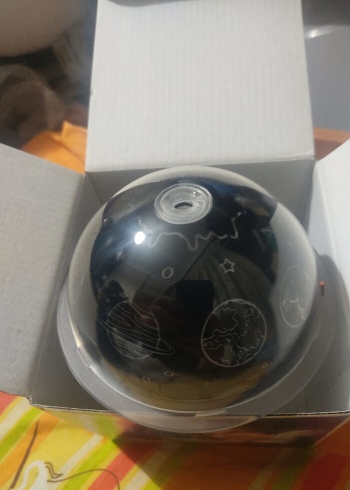 Işıklı nemlendirici küre yuvarlak  - Görsel 4