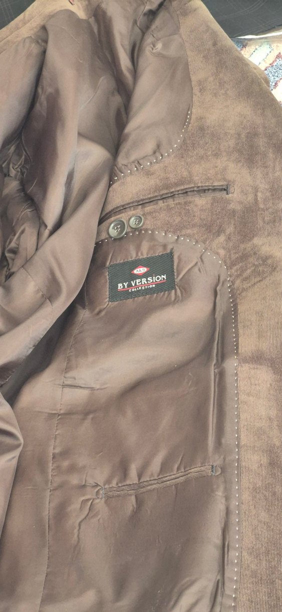 Düğmeli Kahverengi Süet Erkek Ceket - Görsel 2