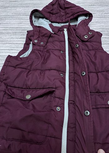 Bordo Kapüşonlu Çocuk Şişme Yelek - Görsel 5