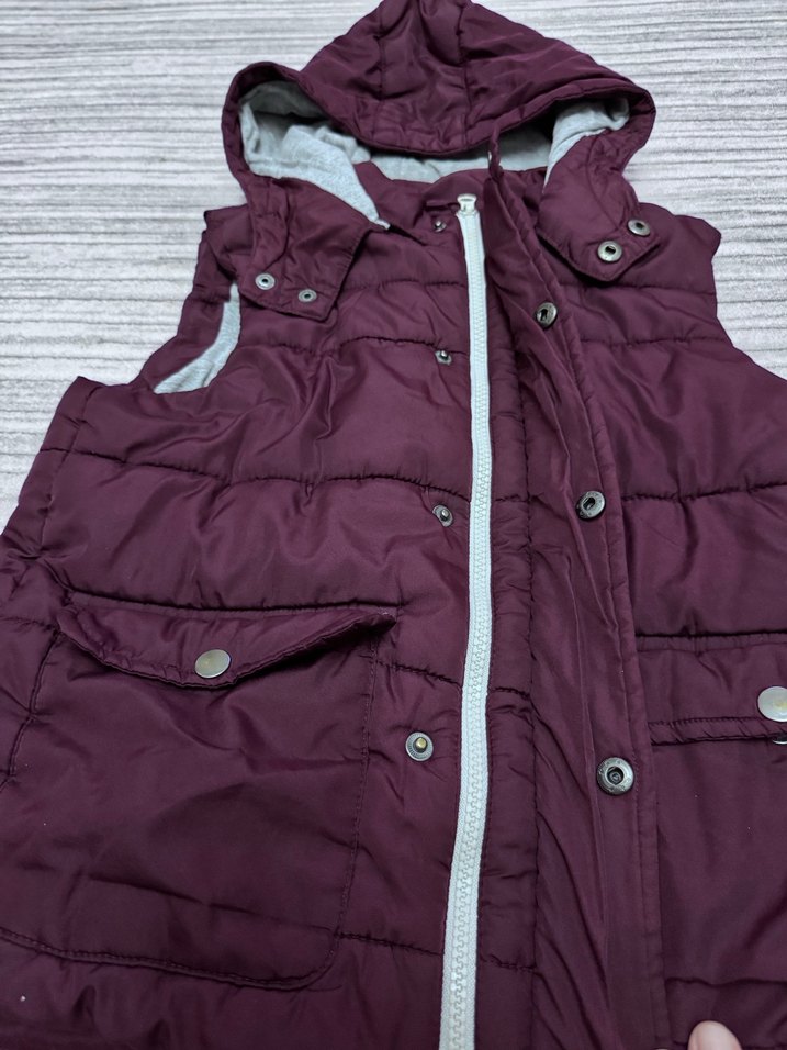 Bordo Kapüşonlu Çocuk Şişme Yelek - Görsel 5