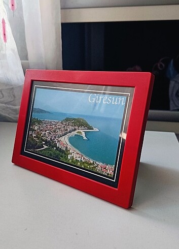 Çerçeve kırmızı cam dekor giresun