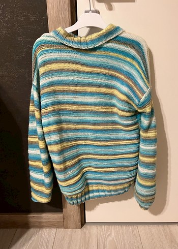 Kadın vintage Çok Renkli Örgü Hırka - Görsel 6