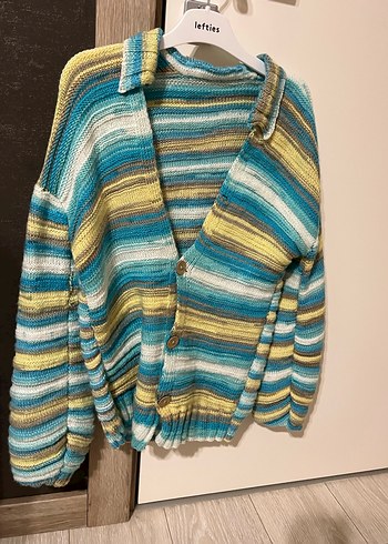 Kadın vintage Çok Renkli Örgü Hırka - Görsel 2