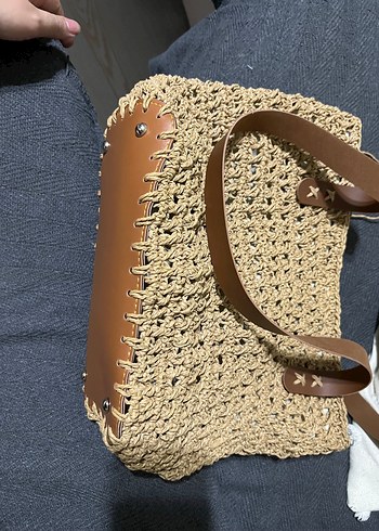 Hasır Örgü Kadın Çanta - Görsel 6