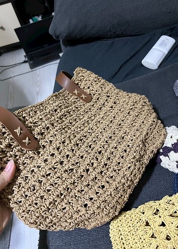 Hasır Örgü Kadın Çanta - Görsel 11