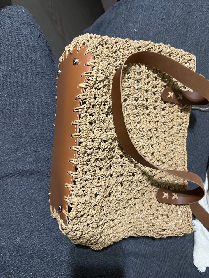 Hasır Örgü Kadın Çanta - Görsel 2