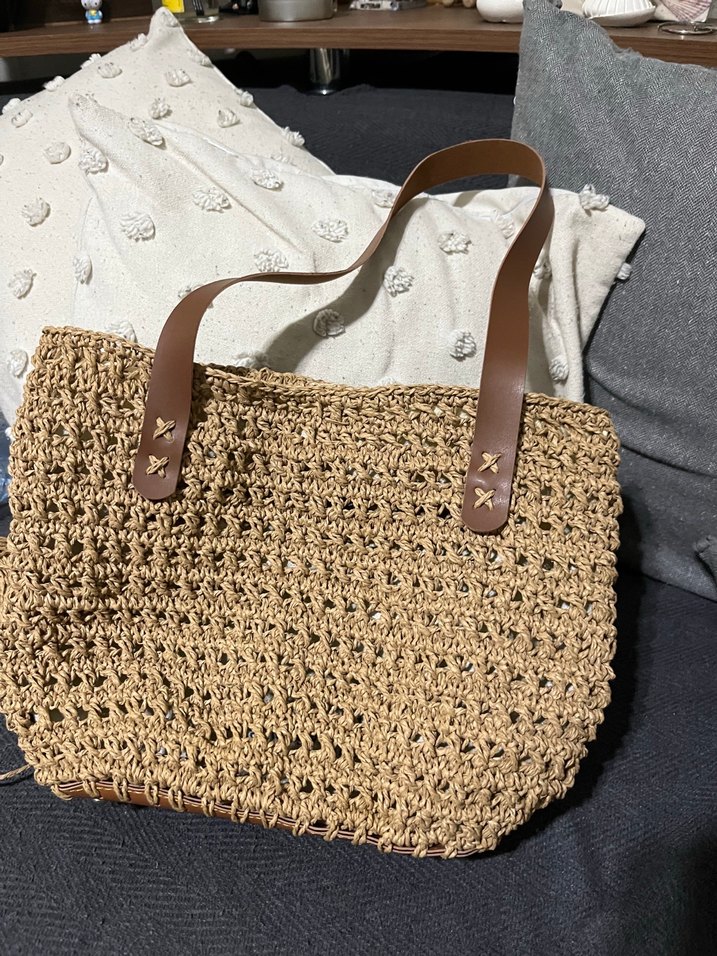 Hasır Örgü Kadın Çanta - Görsel 4