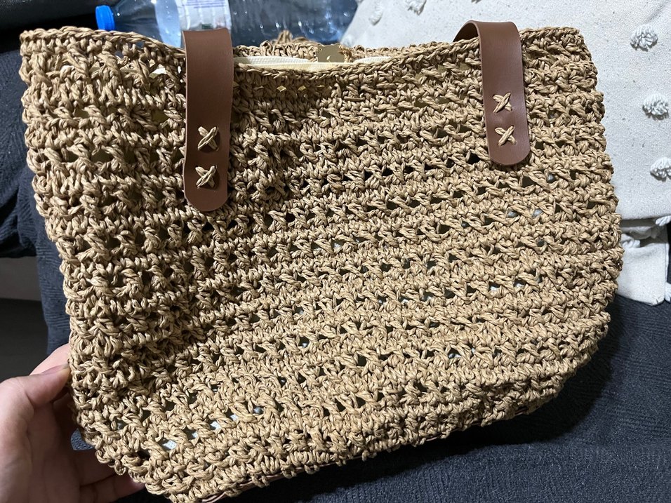 Hasır Örgü Kadın Çanta - Görsel 5