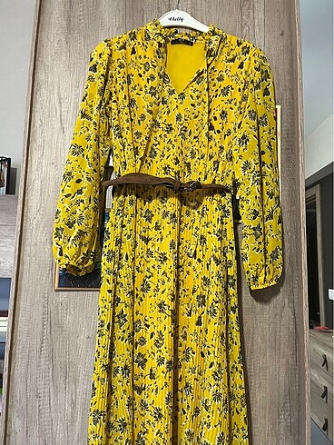 xs Beden sarı Renk Lc Waikiki elbise