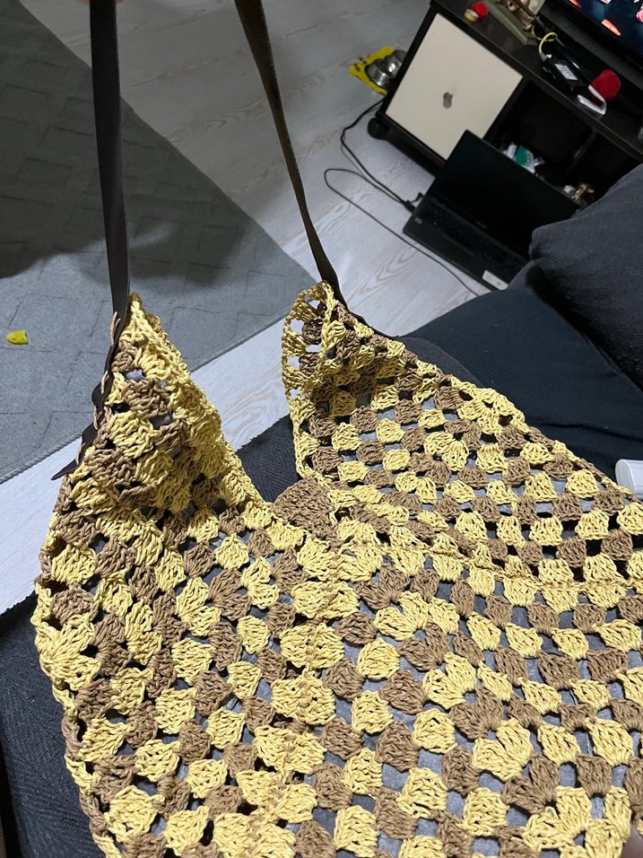 Kadın örgü plaj çantası - Görsel 5