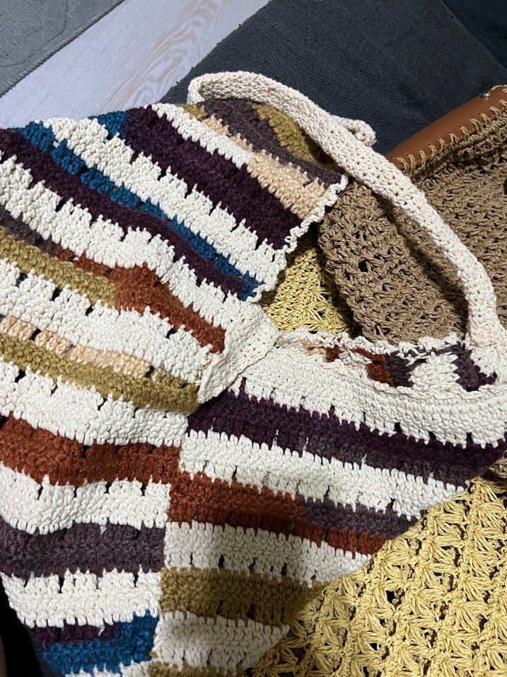 Renkli Örgü Bohem Kadın Çantası - Görsel 5