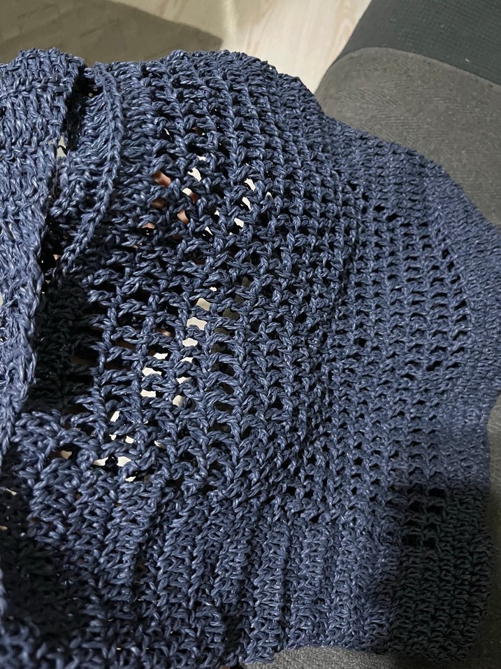 Lacivert Örgü Kadın Plaj Çanta - Görsel 4