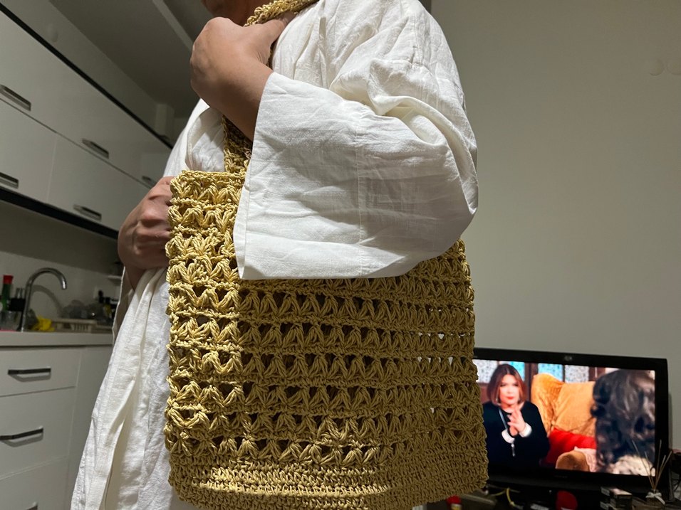 Kadın örgü plaj çantası - Görsel 3