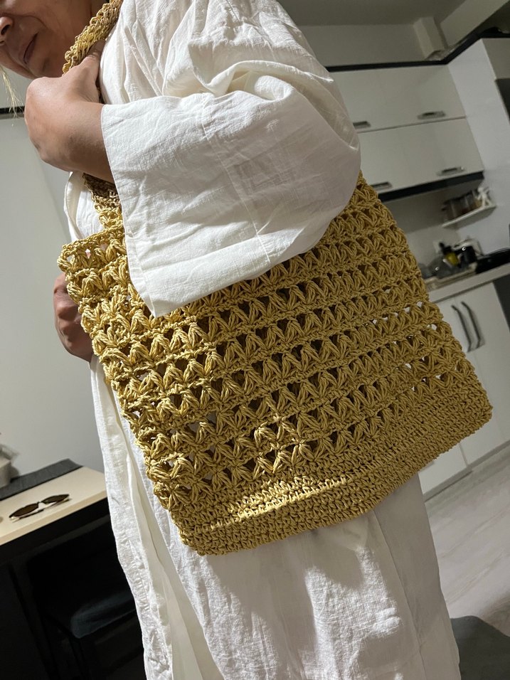 Kadın örgü plaj çantası - Görsel 4