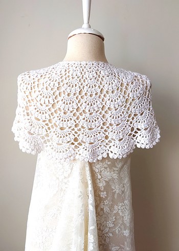 Kızlar için Beyaz Dantel Bohem Bolero - Görsel 3