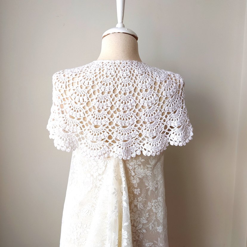Kızlar için Beyaz Dantel Bohem Bolero - Görsel 3