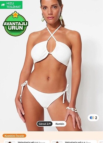 Trendyolmilla beyaz bikini takımı