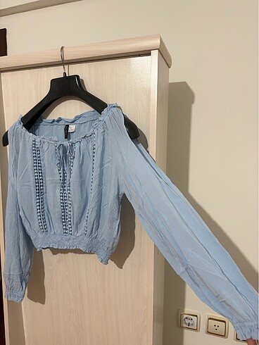 36 Beden mavi Renk H&M crop bluz