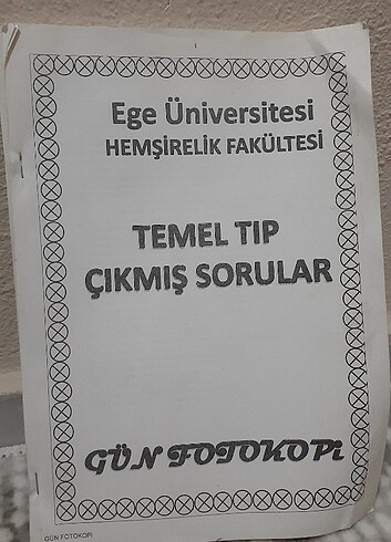 Hemşirelik, temel tıp çıkmış soruları fotokopi