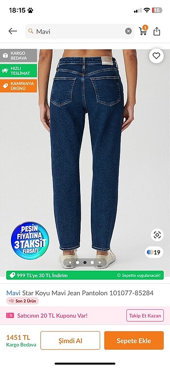 Mavi Jeans Orjinal Mavi Jean