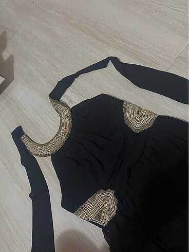 s Beden siyah Renk Abiye uzun taşlı elbise